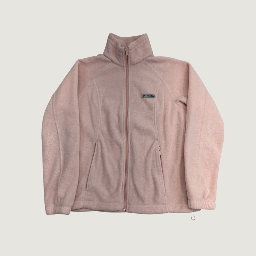 Columbia‎ Fleece Jacket Women M Pink Full Zip Benton Springs Hiking Gorpcore